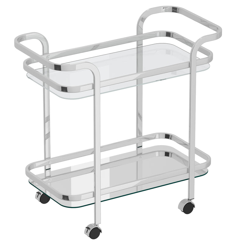 1. "Zedd 2-tier Bar Cart in Chrome - Sleek and stylish design for modern homes"