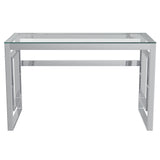 4. "Silver Eros Desk with contemporary design and functional features"