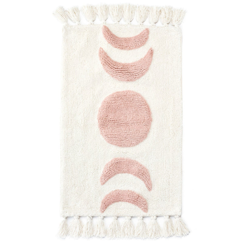 Pink Bathmat Tufted Cotton W/Tassels