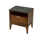 7. "Elegant Allure Nightstand with a mirrored top for added glamour"