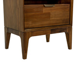 9. "Stylish Allure Nightstand with a unique geometric pattern on the front"