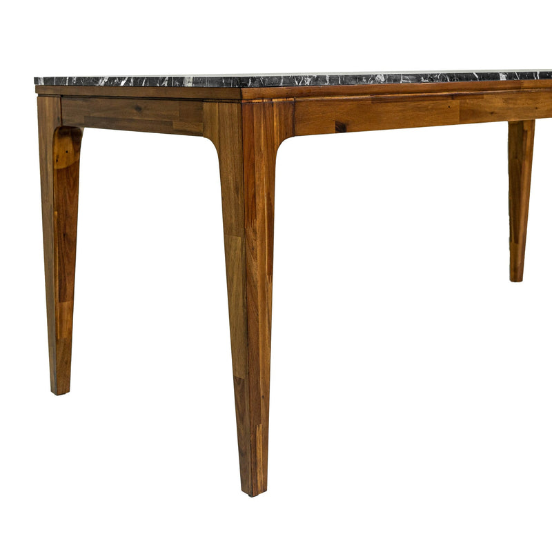 7. "Sophisticated Allure Dining Table with rich walnut finish"