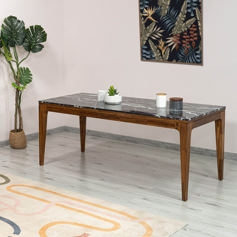 9. "Durable Allure Dining Table made from solid hardwood"