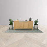 2. "Natural wood Arizona Sideboard: Enhance your living space with this stylish storage unit"