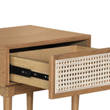 4. "Durable cane side table with natural look"