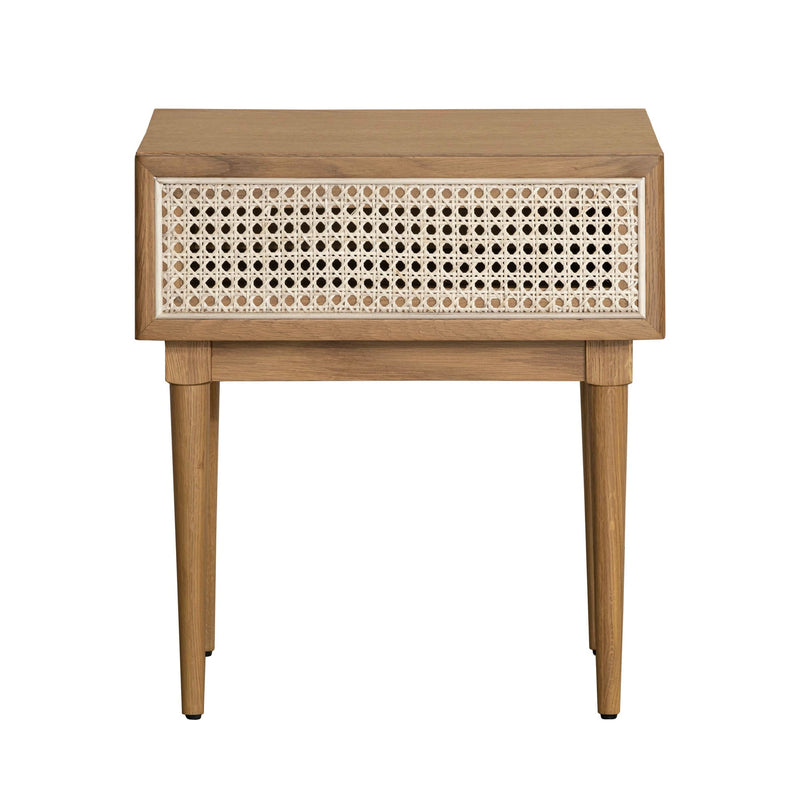 5. "Elegant cane side table in natural color"