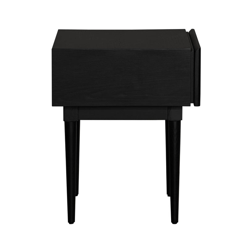6. "Functional cane side table with a contemporary matt black look"