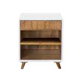 4. "Functional Casablanca Nightstand with a pull-out tray"