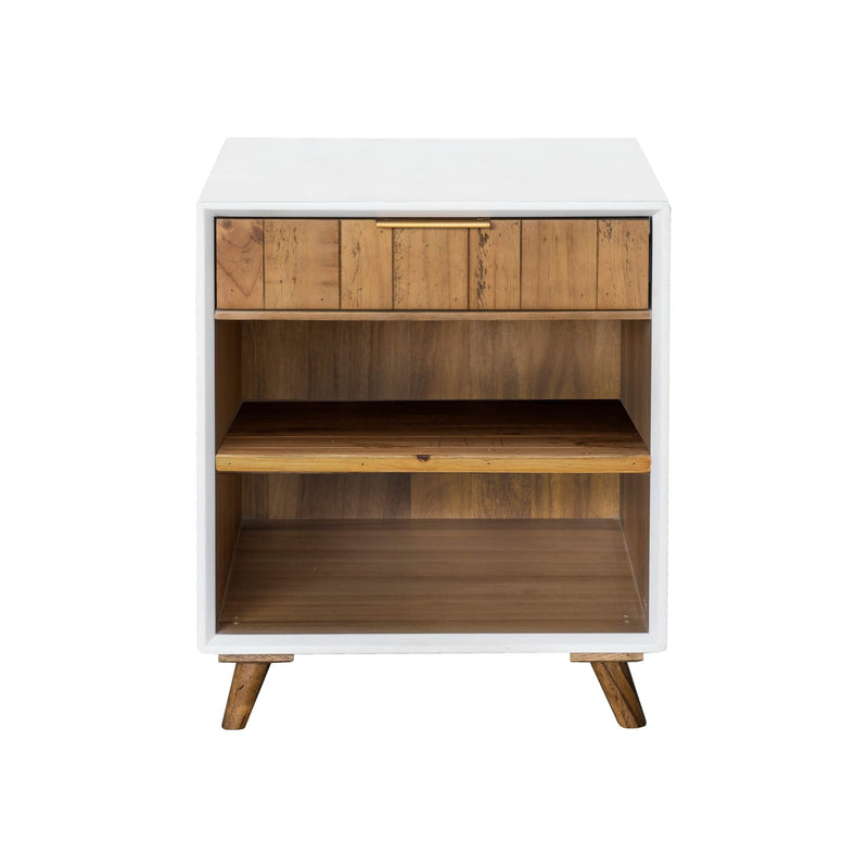 4. "Functional Casablanca Nightstand with a pull-out tray"