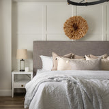4. "King size bed with ample storage space - Finlay Storage King Bed - Dovetail Grey Linen"