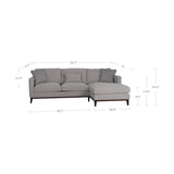 3. "Stylish Burbank Sofa RHf Sectional with versatile configuration options"