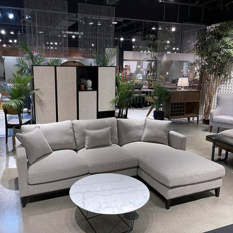 8. "Contemporary Burbank Sofa RHf Sectional with sleek lines and neutral color"