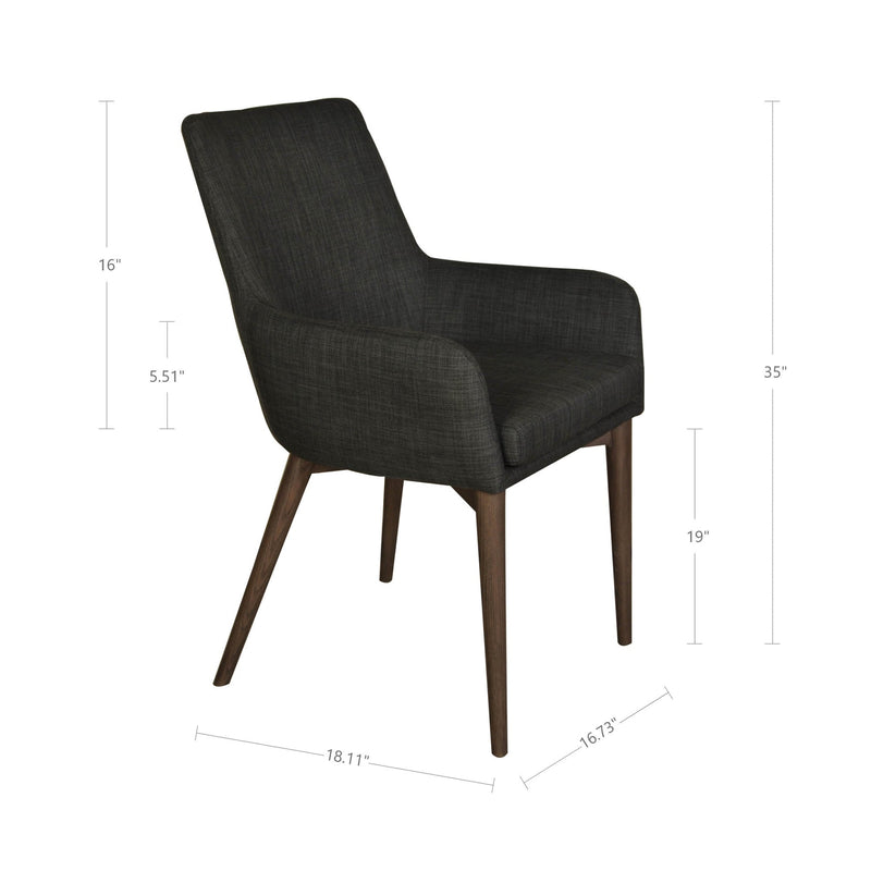 6. "Versatile Fritz Arm Dining Chair - Dark Grey suitable for both home and office use"