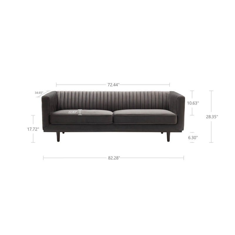 5. "Versatile Sage Sofa - Stone Grey Velvet suitable for modern and traditional interiors"