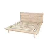 8. "Gia King Bed with a sturdy wooden frame and reinforced corners"