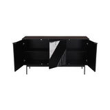 3. "Versatile Hexa Sideboard - Black Fossil with adjustable shelves"