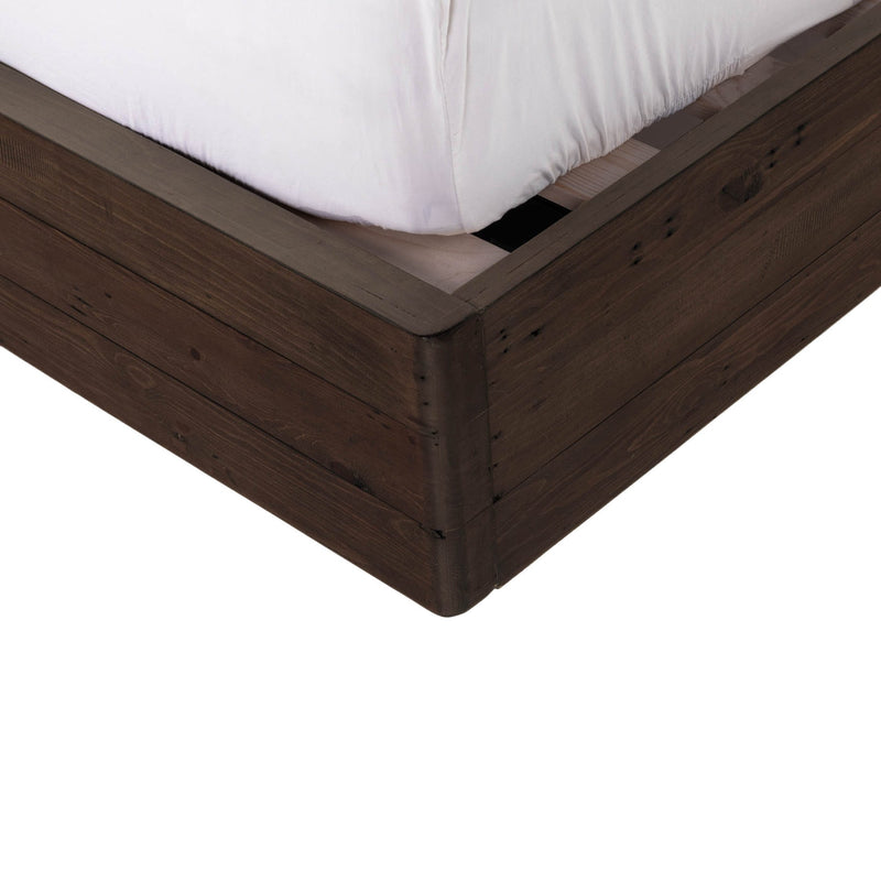 8. Versatile Lineo Upholstered Queen Bed - Burnt Oak for Any Bedroom Decor