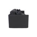 3. Black Fabric Heston Sofa with plush cushions and sturdy construction