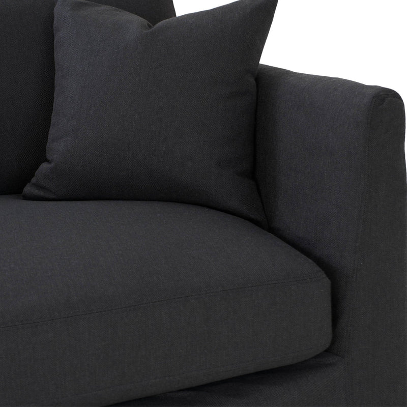 5. Comfortable and durable Heston Sofa - Black Fabric for everyday use