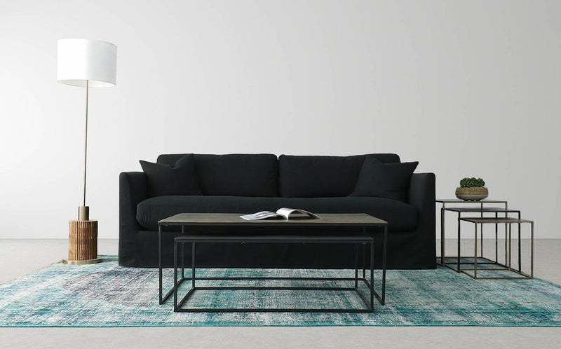 9. Heston Sofa - Black Fabric with easy maintenance and long-lasting quality