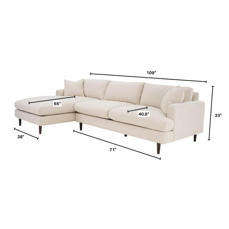 8. Relaxing Martha Left Sectional Sofa - Beach Alabaster for ultimate comfort