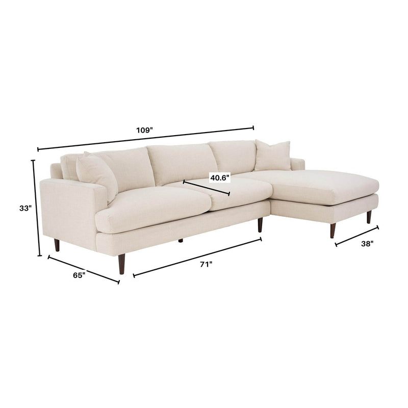 12. Martha Right Sectional - Beach Alabaster with customizable configuration