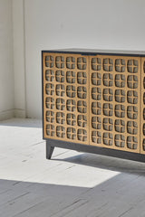 7. "Elegant Alessio Sideboard ideal for displaying decor items"