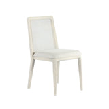 1. "Cane dining chair with beige/white wash frame - elegant and stylish"