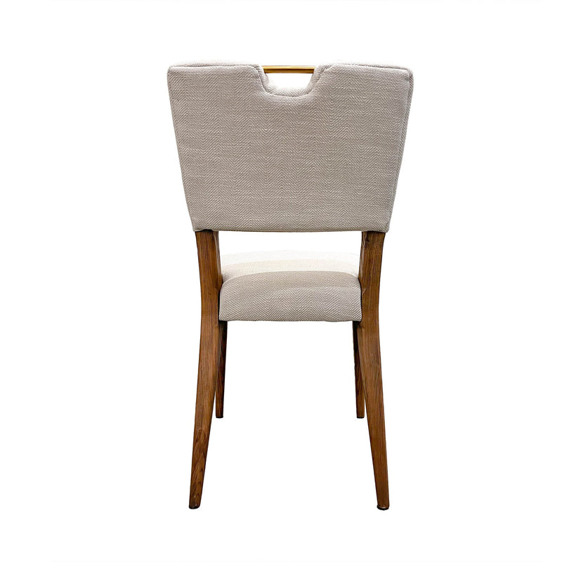 6. "Sandy Beige/Cool Brown Legs Luella Dining Chair: Add a touch of elegance to your dining space with this beautiful chair"