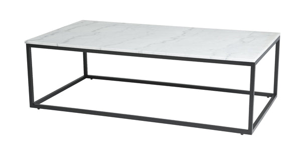 1. "Verona Coffee Table - White Marble Top/ Matte Black Base: Elegant and modern living room furniture"