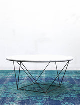 4. Valencia Round Coffee Table - Grey Marble/Black Matte with a contemporary touch