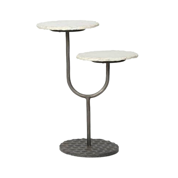 "Portia Side Table With White Marble - Elegant and Functional Furniture Piece"