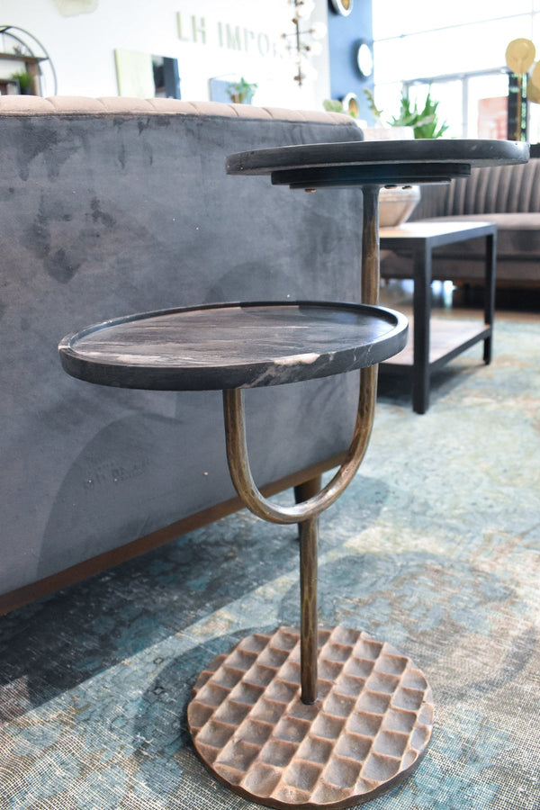 2. "Black Marble Portia Side Table - Stylish addition to any living space"